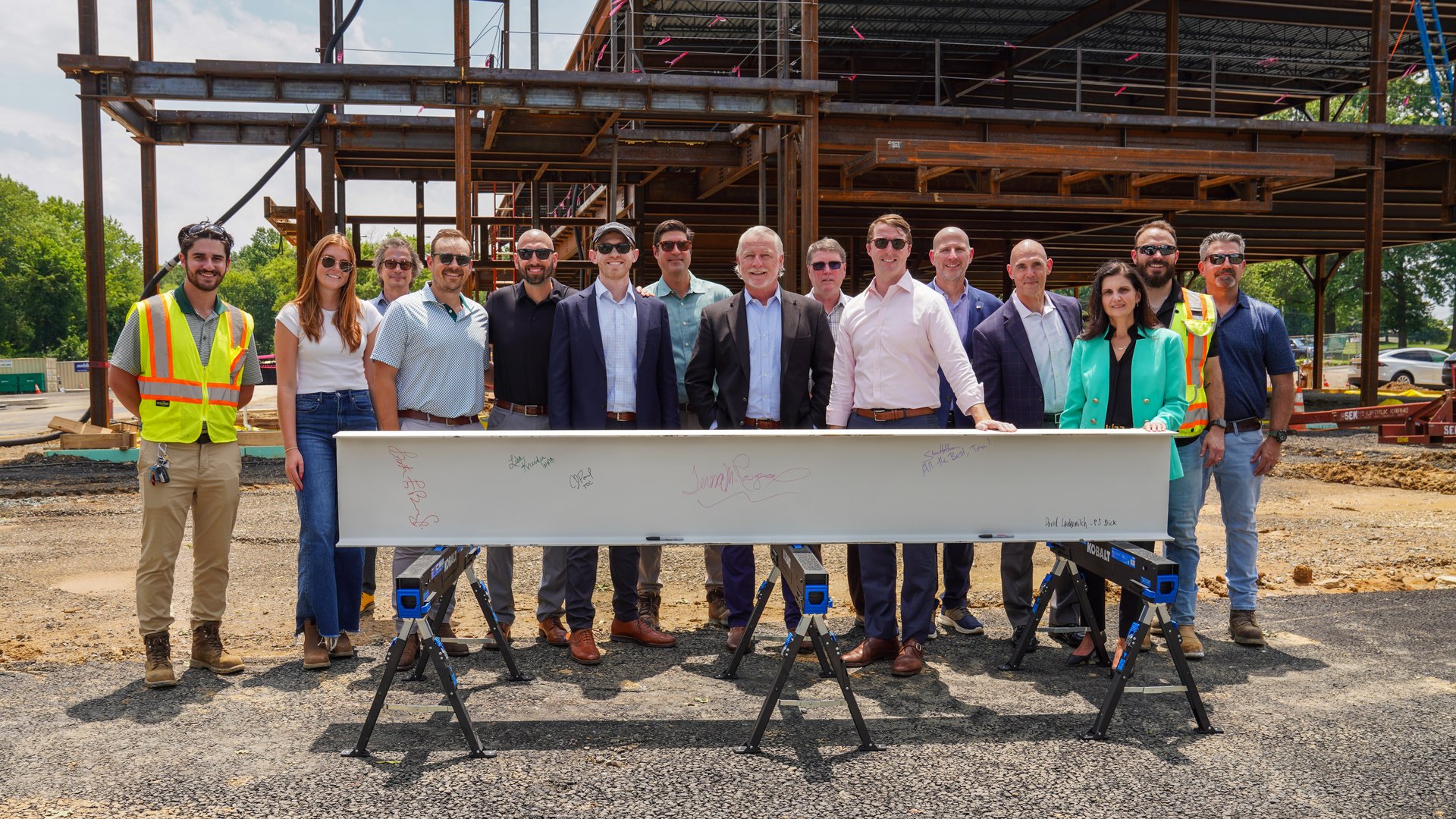 Beam-Signing Celebrates Construction Milestone for ChristianaCare Hospital, Aston, PA